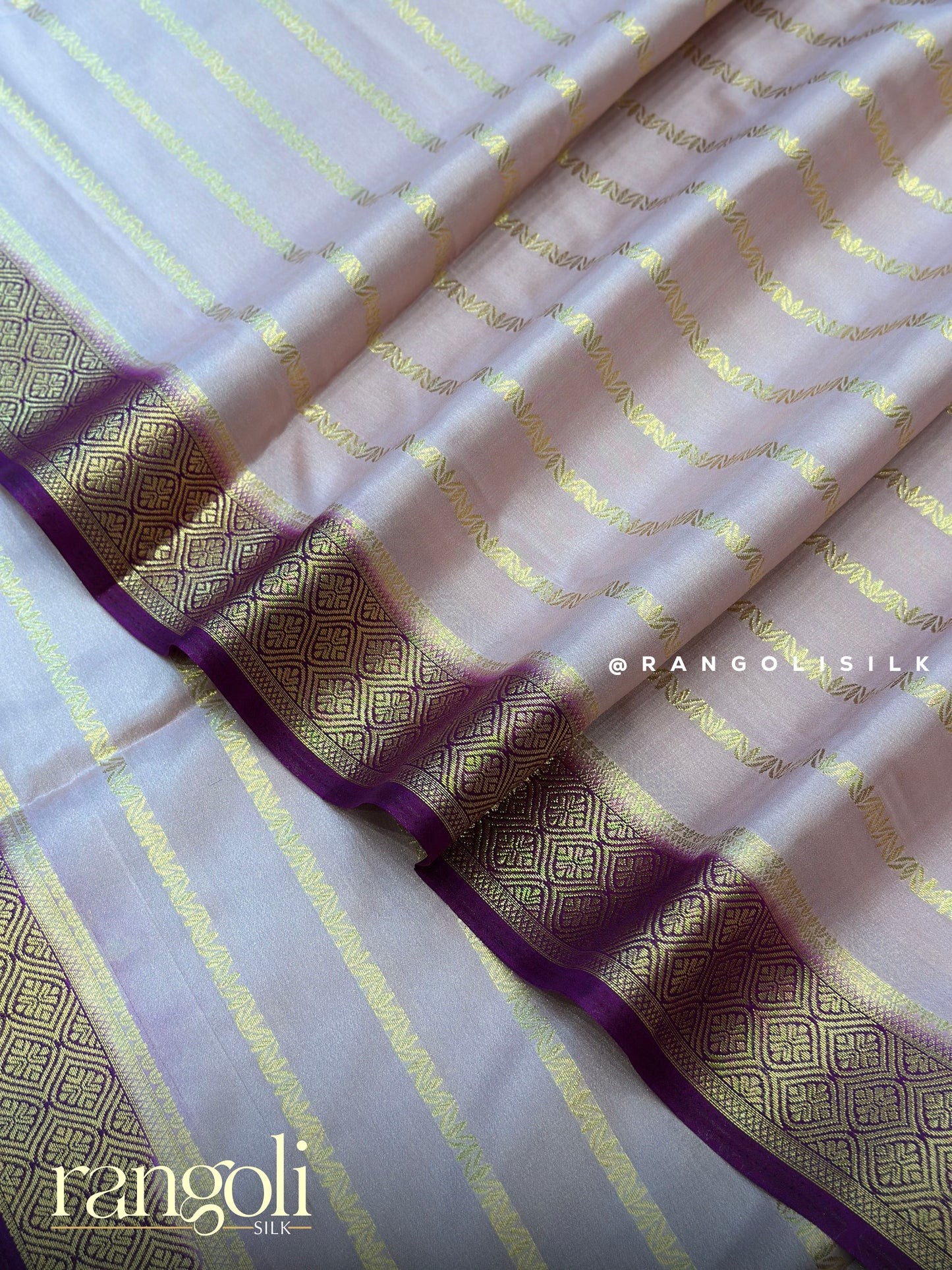 Semi Mysore Silk Saree with Classic Zari Stripes - Post 694