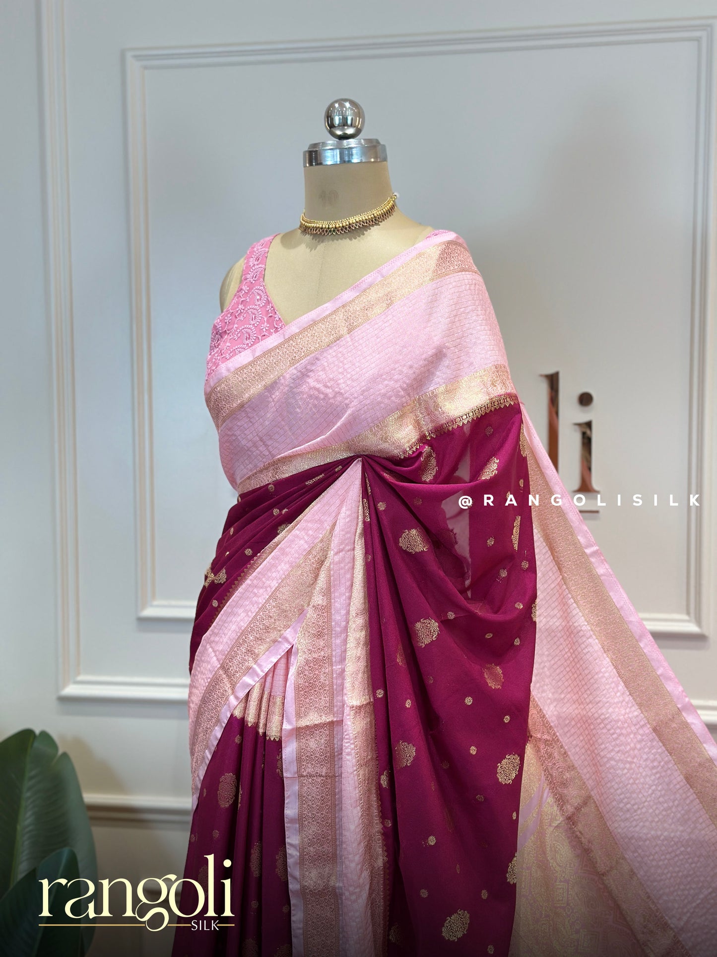 Semi Mysore Silk Saree with Elegant Buttas & Bentex Border - Post 877