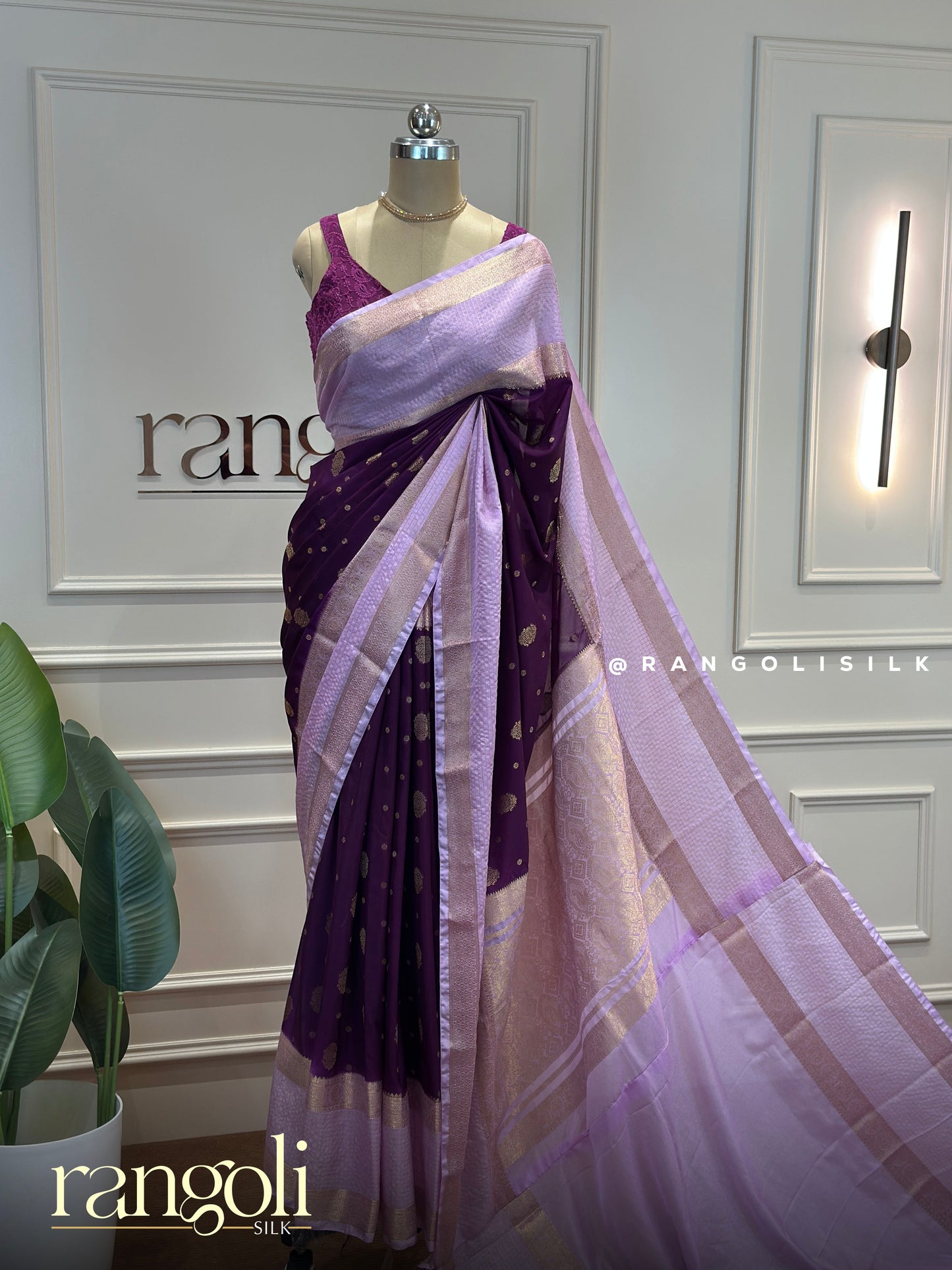 Semi Mysore Silk Saree with Elegant Buttas & Bentex Border - Post 877