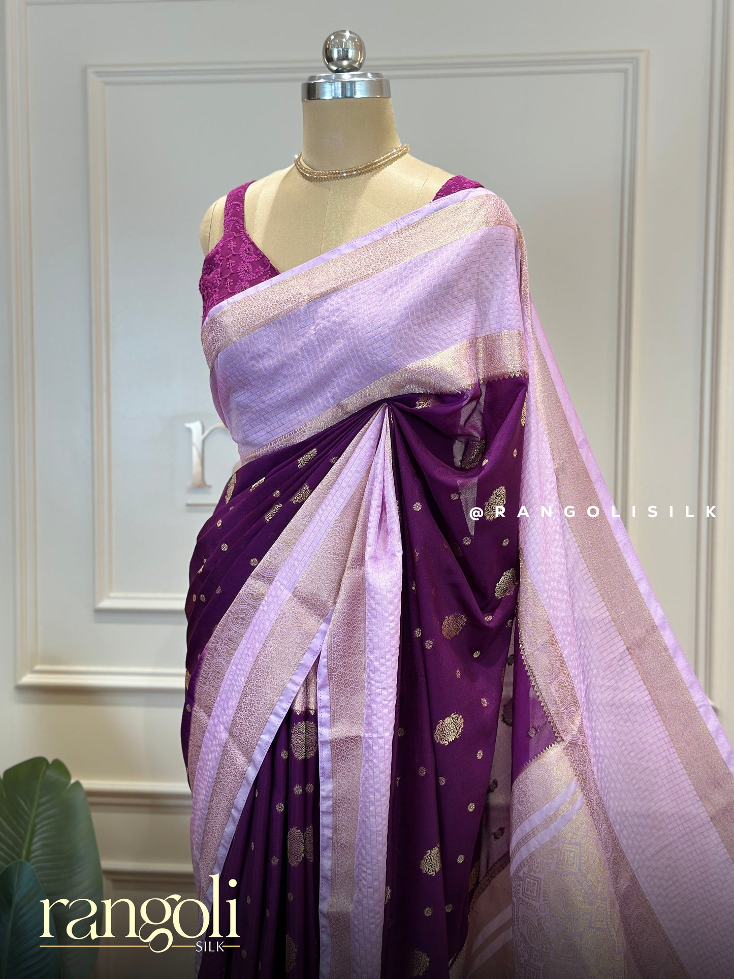 Semi Mysore Silk Saree with Elegant Buttas & Bentex Border - Post 877
