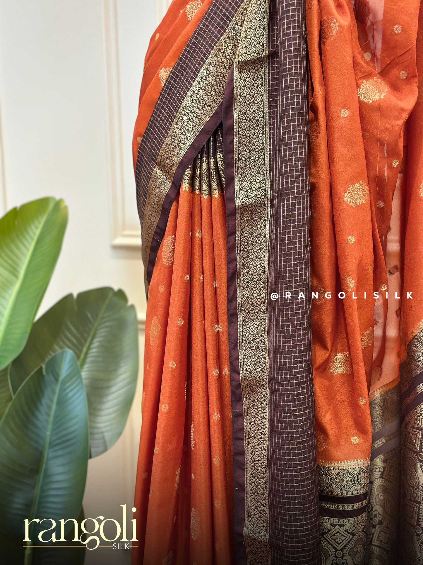 Semi Mysore Silk Saree with Elegant Buttas & Bentex Border - Post 877