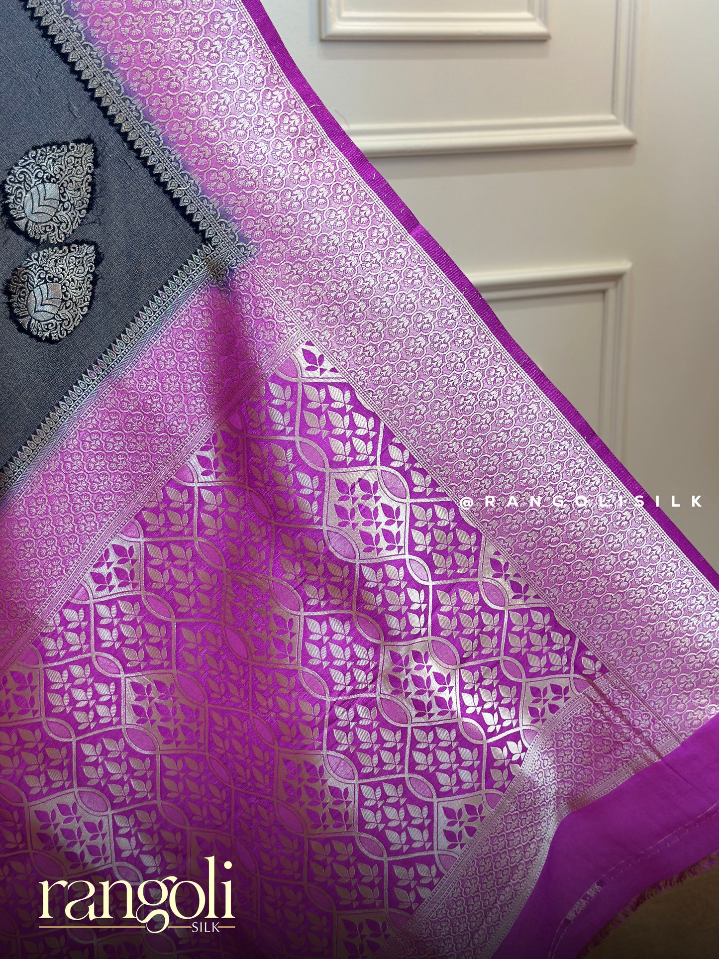 Banaras Chiffon Saree with Zari Buttas & Banarasi Pallu - Post 871