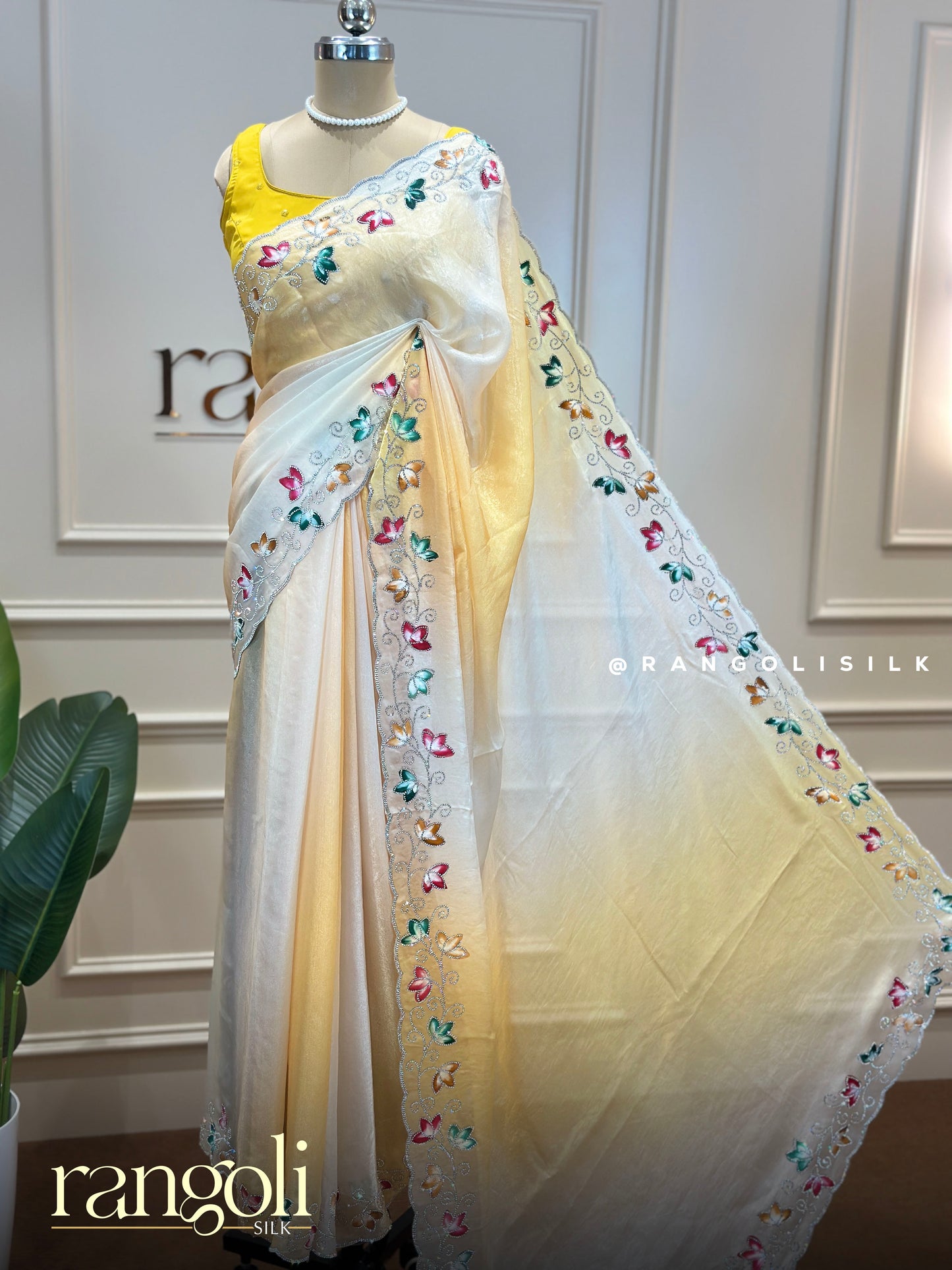 Elegant Double Shade Designer Saree - Post 875