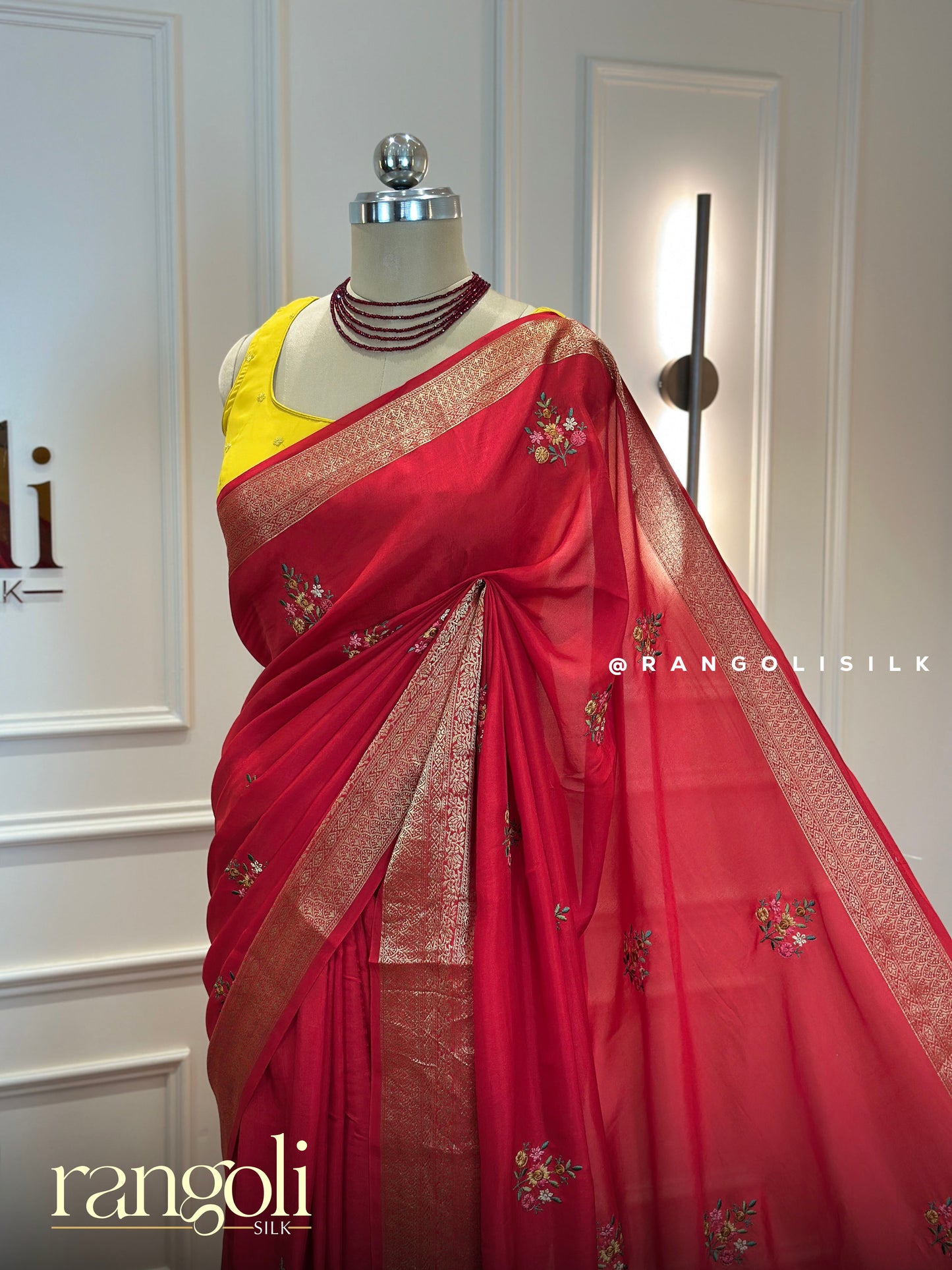 Embroidered Cotton Saree with Subtle Woven Border - Post 666