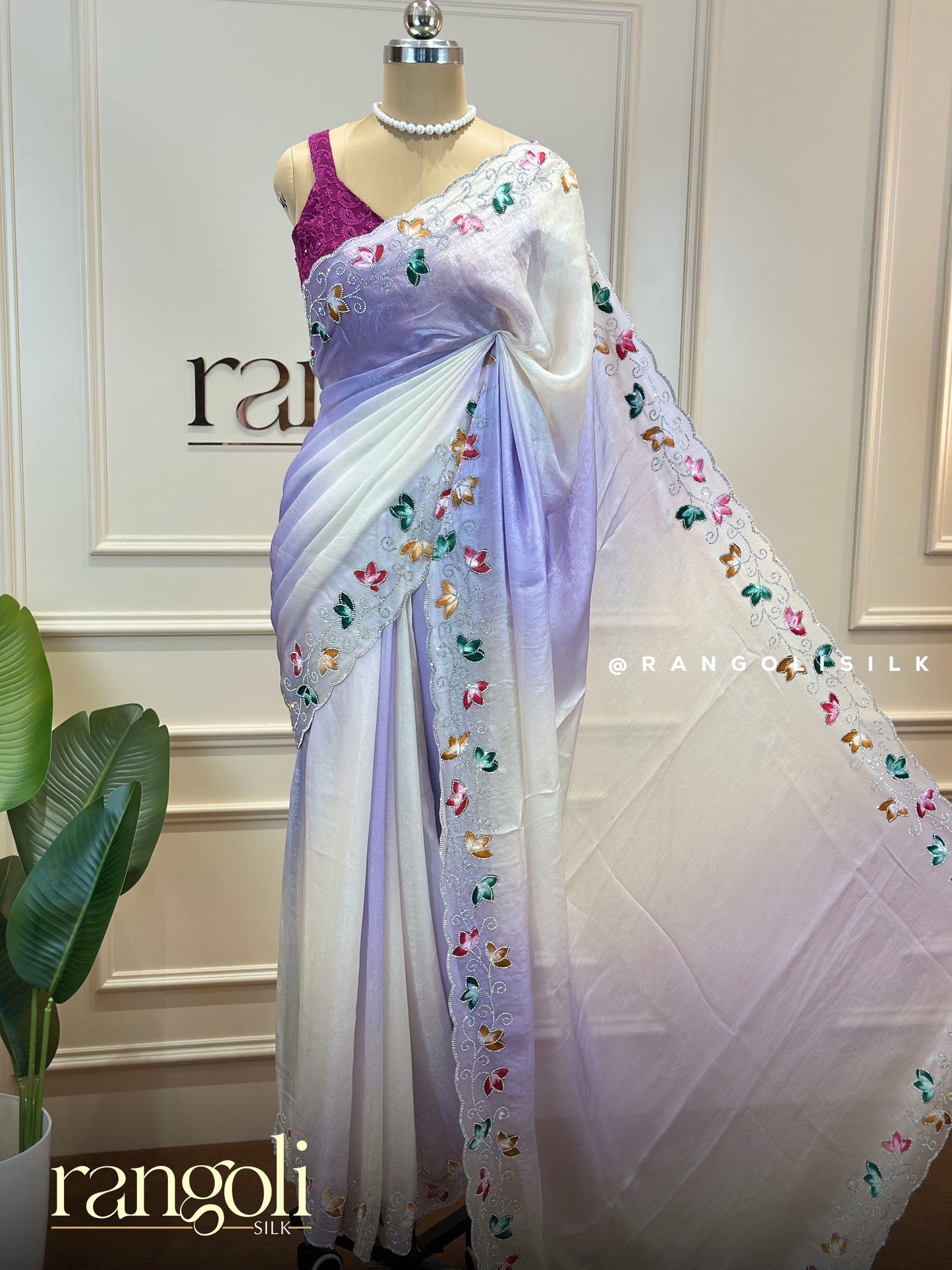 Elegant Double Shade Designer Saree - Post 875