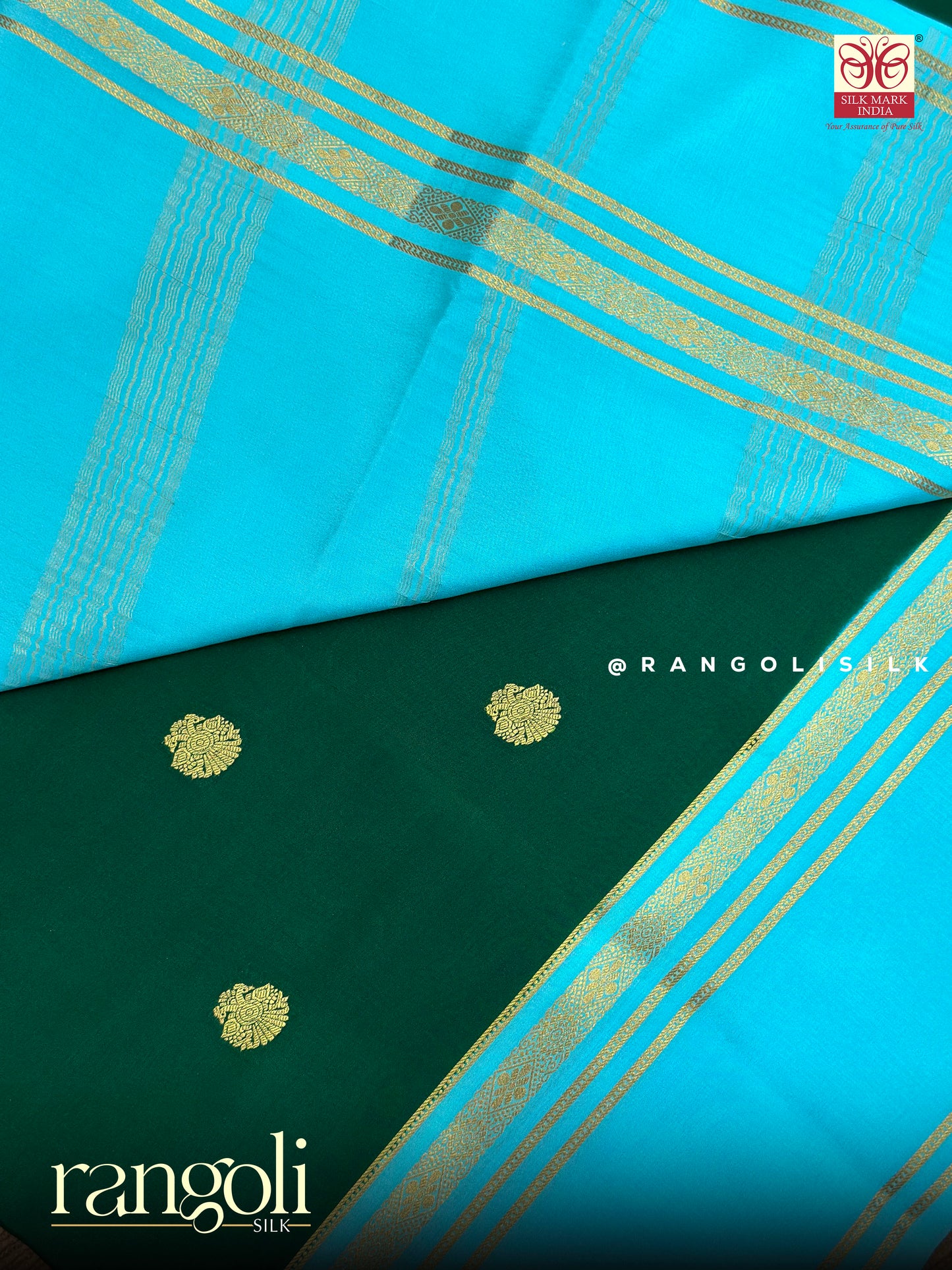 Elegant Pure Mysore Silk Saree –  Classic Motifs & Bentex Border - Post 676