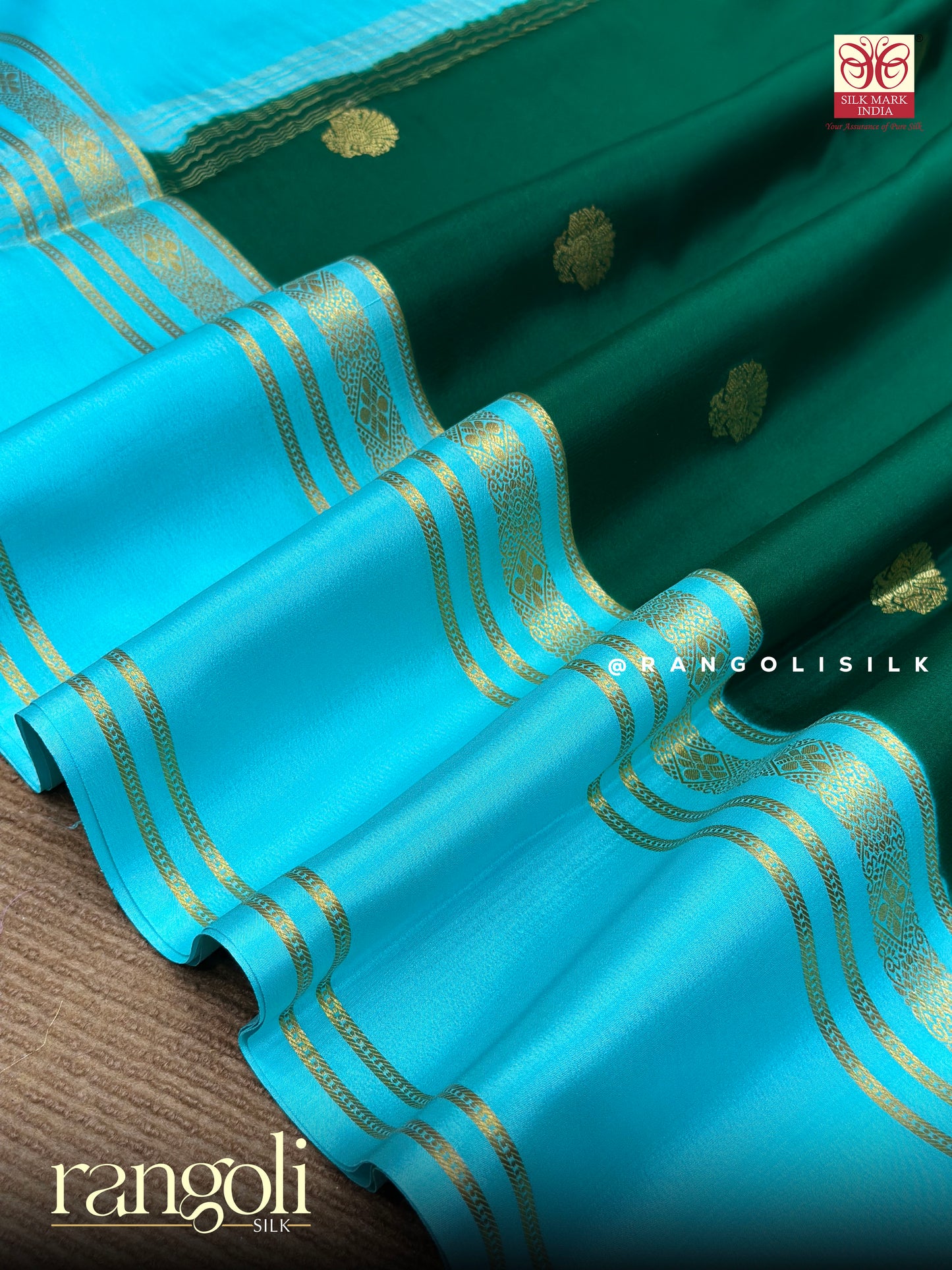 Elegant Pure Mysore Silk Saree –  Classic Motifs & Bentex Border - Post 676
