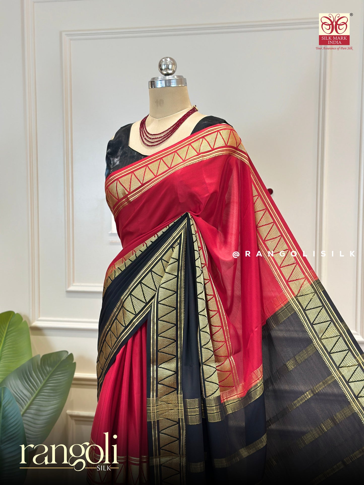 Pure Mysore Crepe Silk Saree with Half & Half Pattern & Zari Border - Post 861