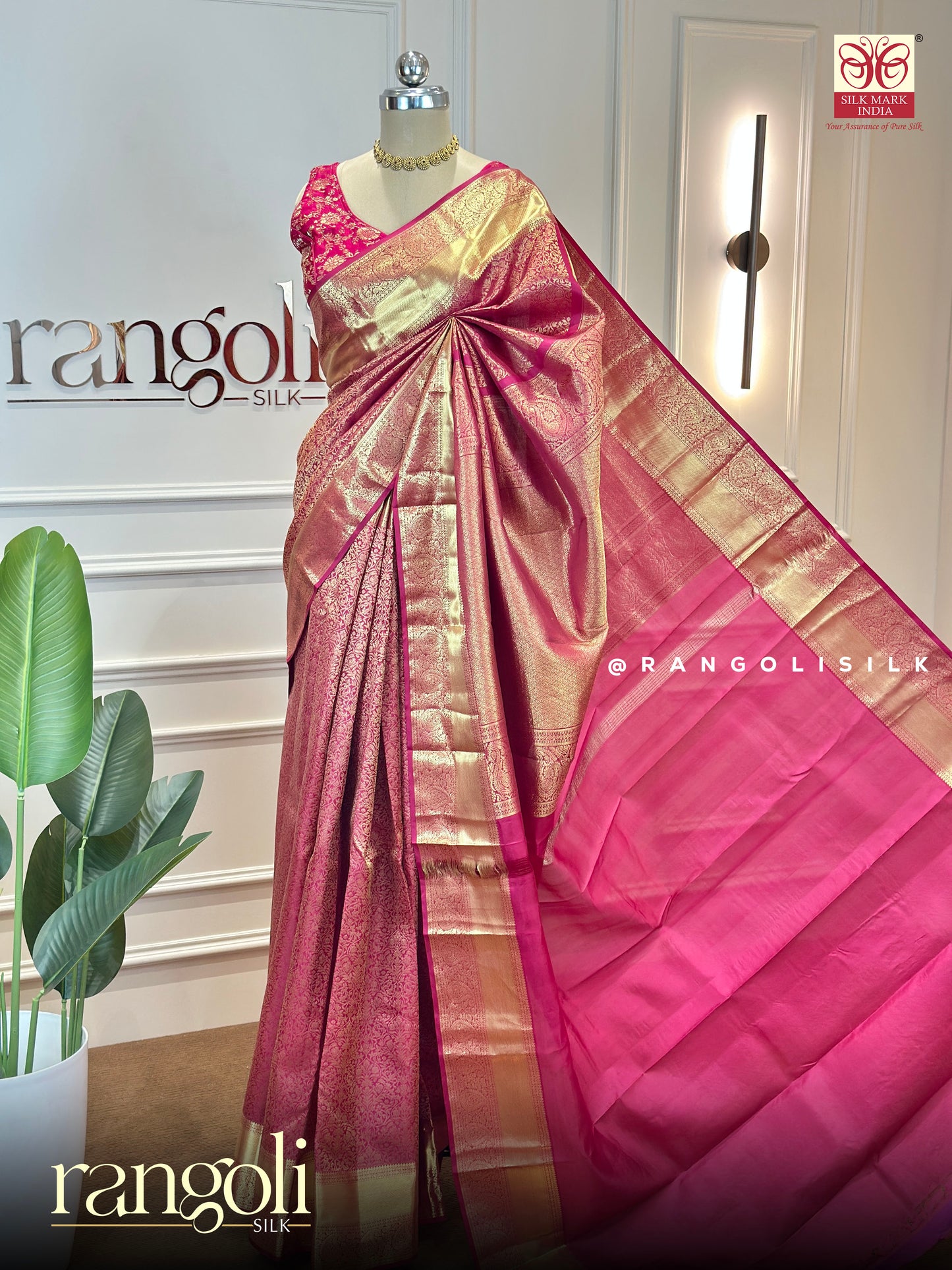 Bridal Pure Kanjivaram Silk Tissue Saree with Rich Gold Zari Work - Post 749