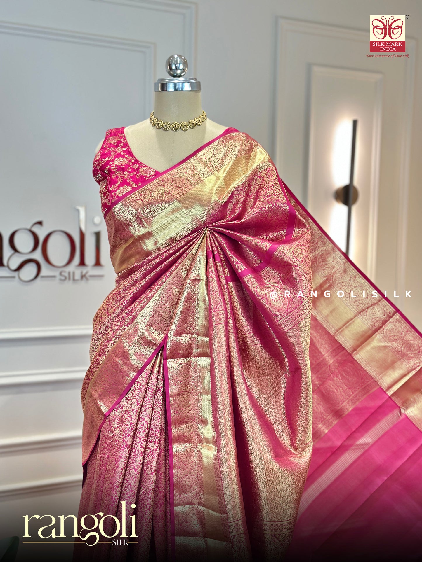 Bridal Pure Kanjivaram Silk Tissue Saree with Rich Gold Zari Work - Post 749