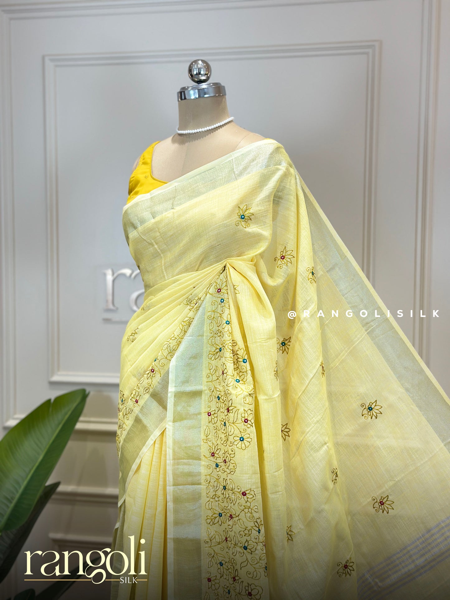 Linen Cotton Sarees Collection with Floral Embroidery - Post 869