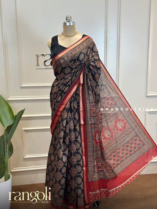 Elegant Cotton Saree with Rich Colours & Striking Contrast Border - Post 673