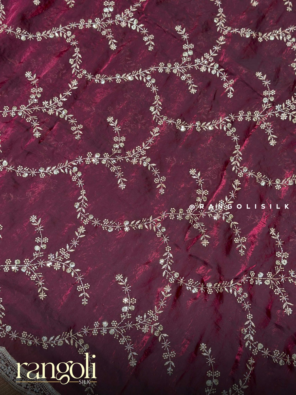 Designer Organza Saree with Scalloped Sequins Border - Post 941