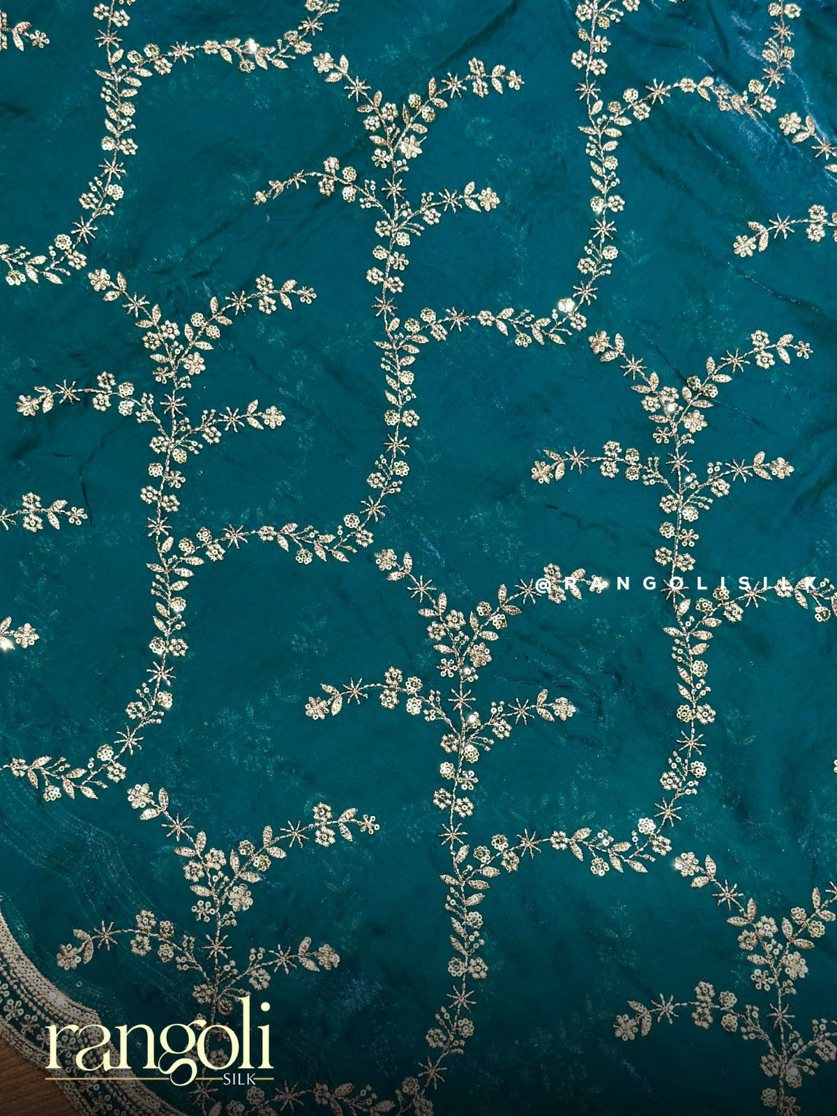 Designer Organza Saree with Scalloped Sequins Border - Post 941