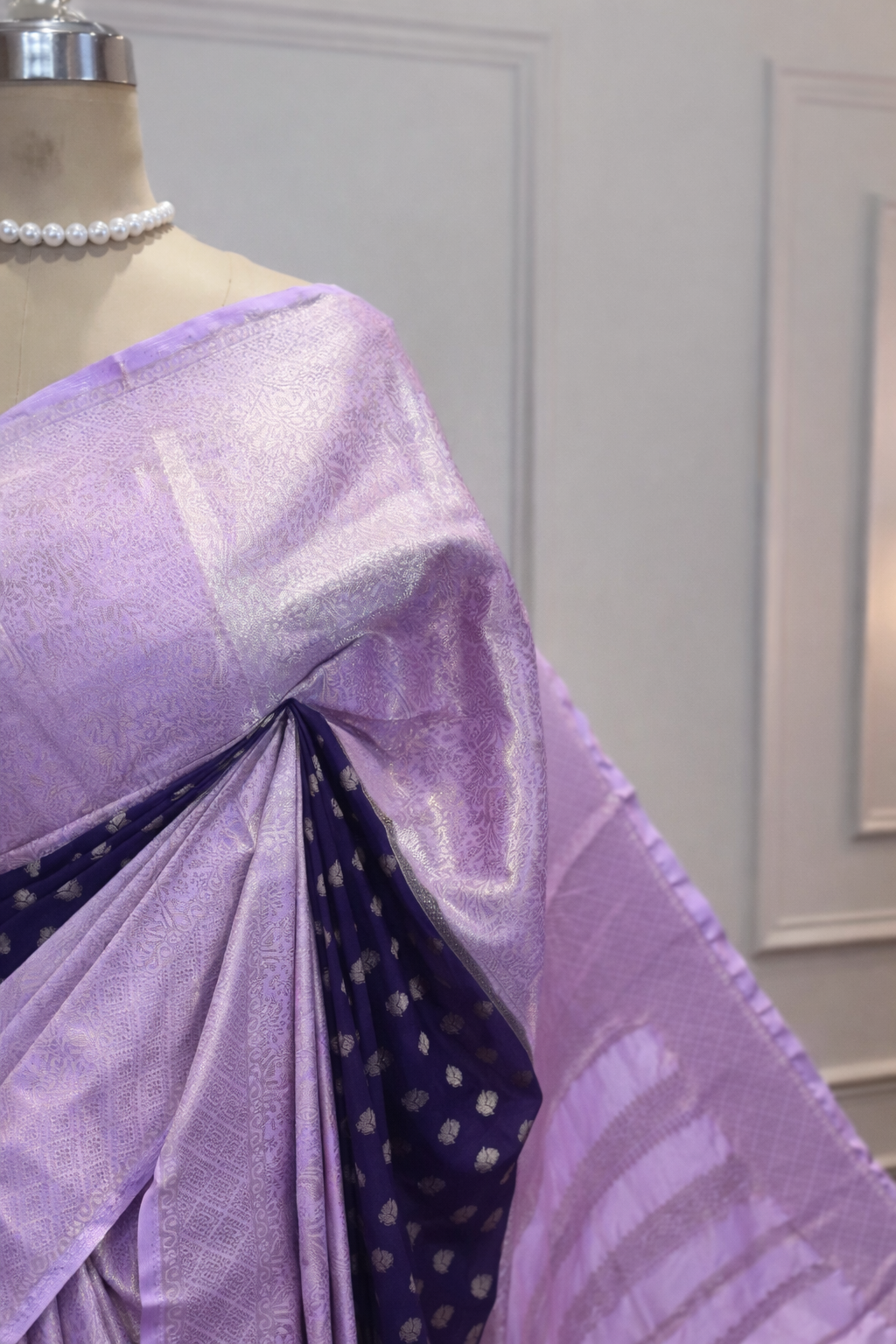 Semi Mysore Crepe Silk Saree with Elegant Brocade & Rich Zari Work - Post 800